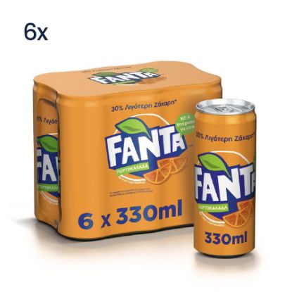 Picture of Fanta Orange Soda Can 330ml (6 Pack)