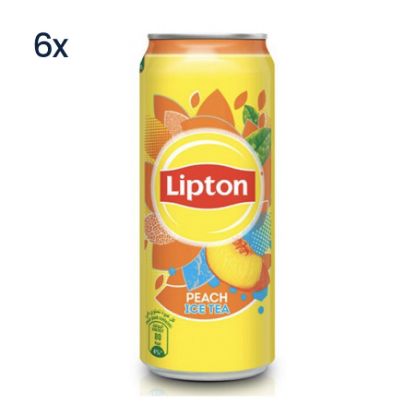 Picture of Lipton Ice Tea Peach Flavour Can 330ml (6 Pack)