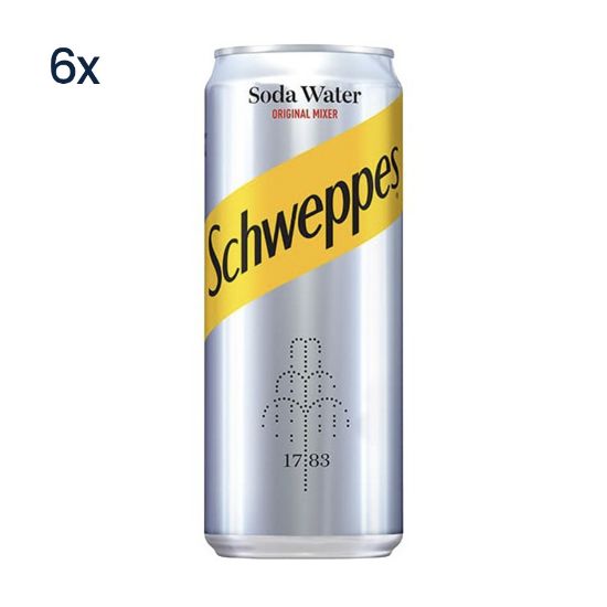 Picture of Schweppes Soda Water Can 330ml (6 Pack)