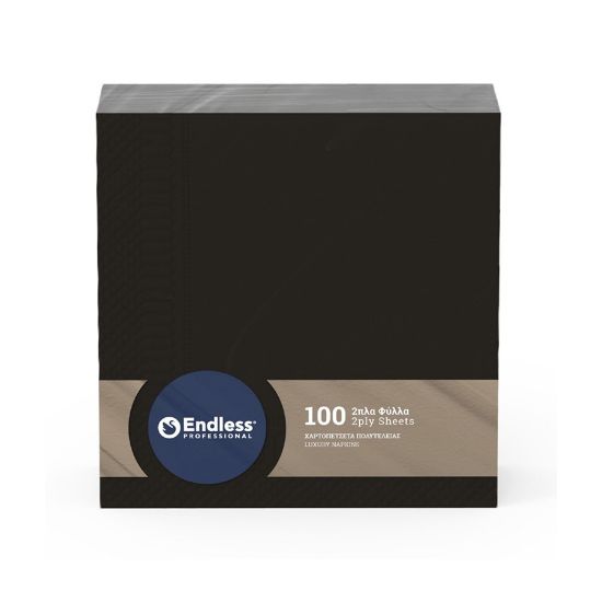 Picture of Endless Black Napkins 38x38 100 Count