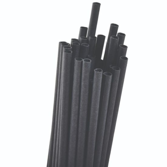 Black paper broken straws 40 pcs 20cm x 4.5mm